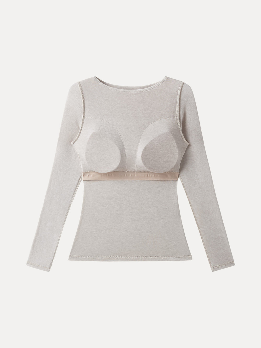 2Pcs Set Gathered Long Sleeve Brami & High Rise Pull-on Flared Petite Pants