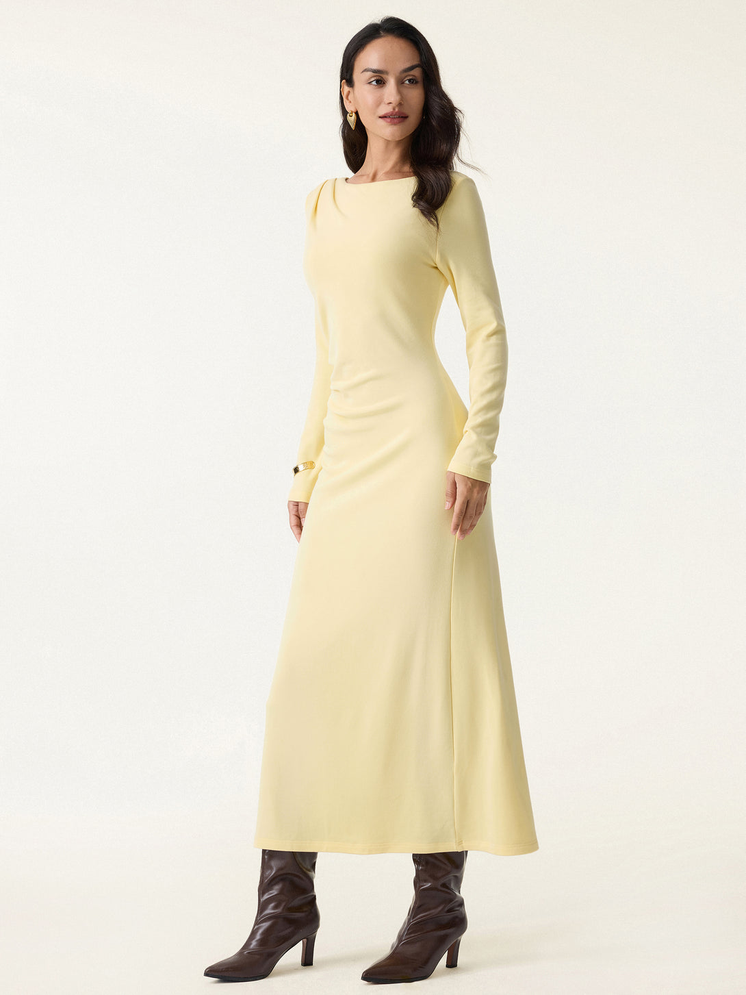 ProWarm Slimming Boatneck Tucked Midi Brami Dress