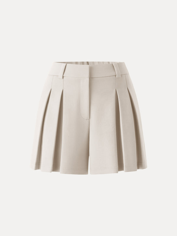OGLmove Sandwashed Modal High Rise A-Line Pleated Shorts Morning Mist XS