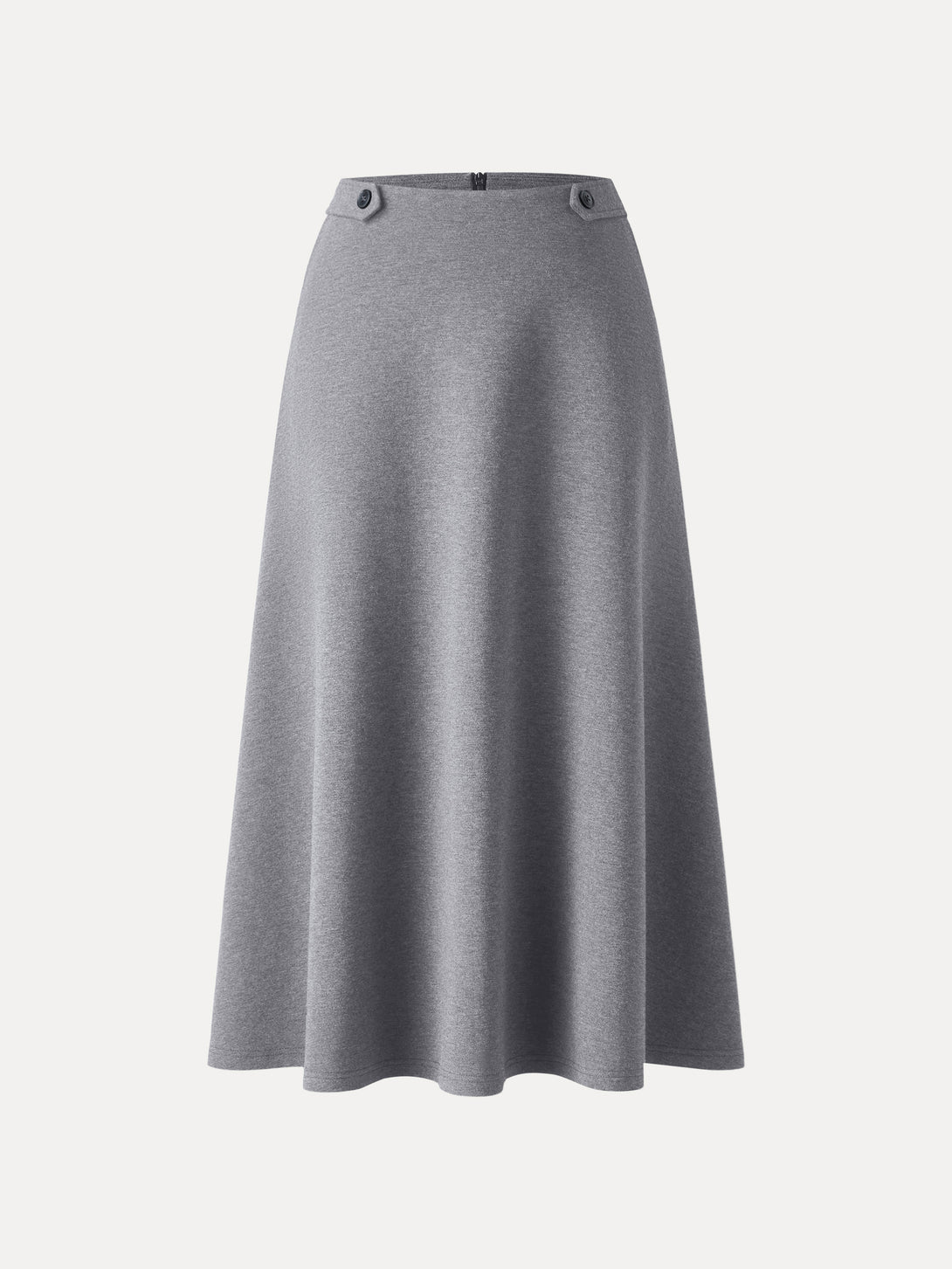 Cozy Warm Tailored Midi Circle Skirt with Pockets Heather Trout XS