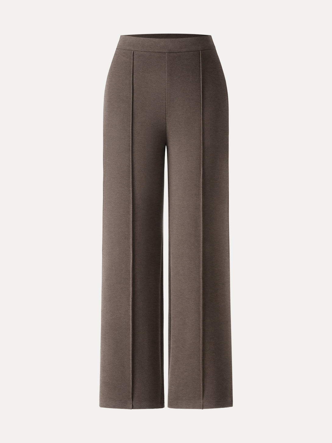 Brushed Warm High Rise Pintuck Straight Leg Pull-on Pants