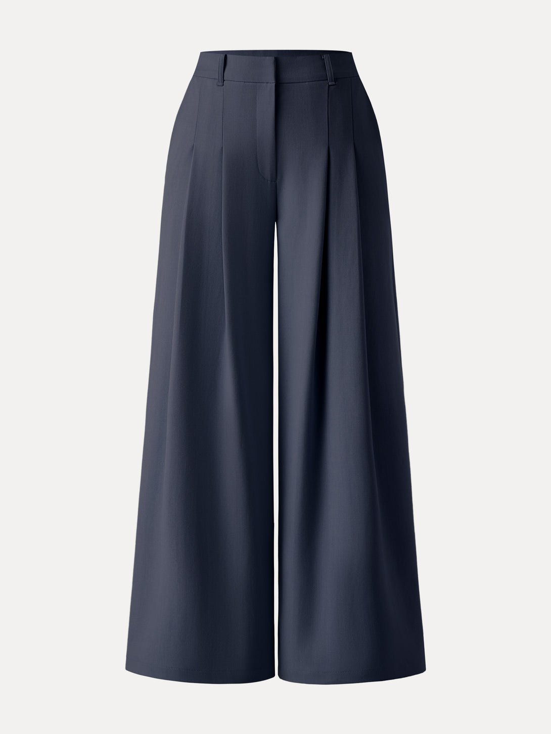 Mid Rise Wide Leg Trousers with Pockets