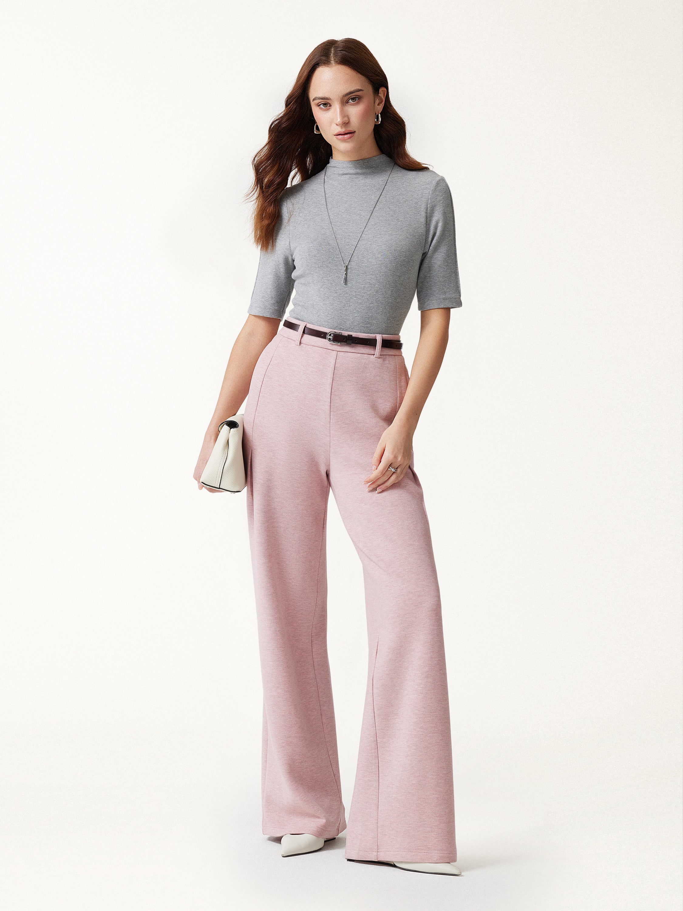 OGL FuzzLuxe High-Rise Wide-Leg Tuck Pants with Welt Pockets – OGLmove