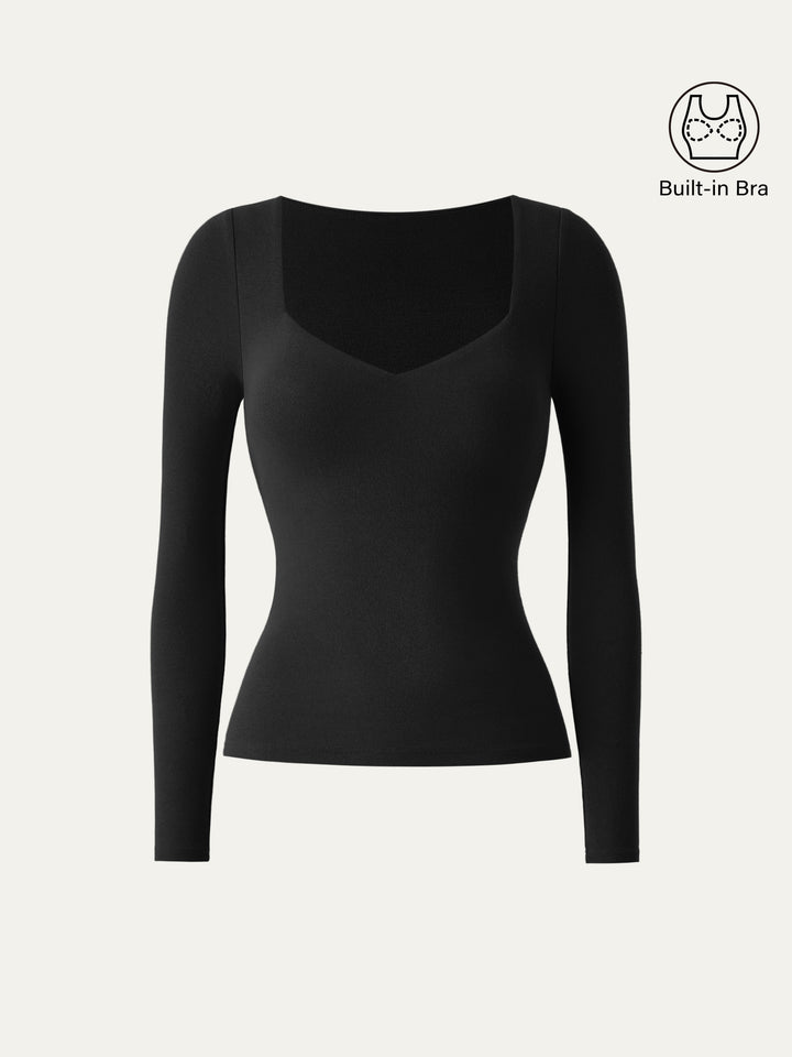 black sweetheart neck top