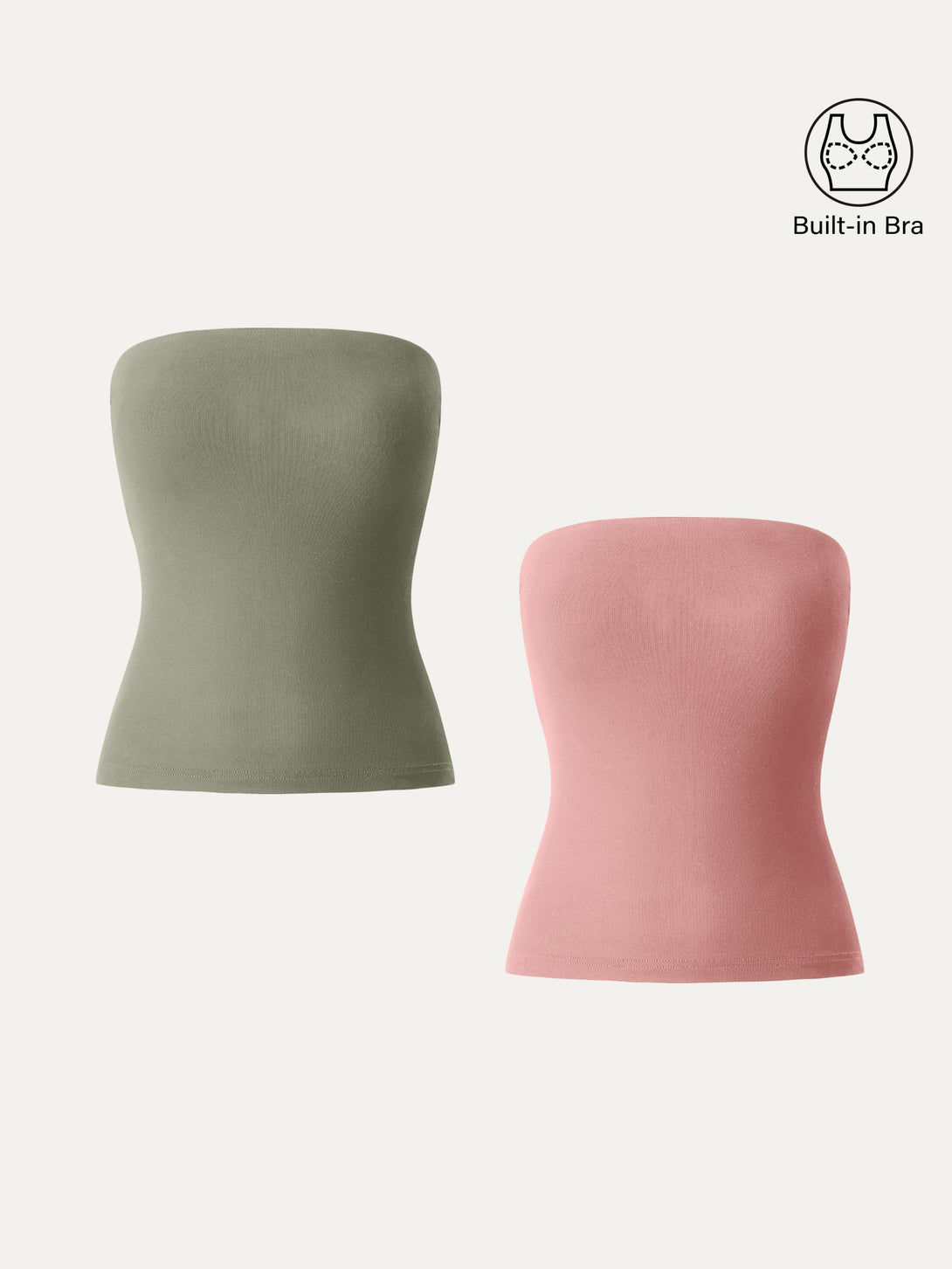 2Pcs Set Non-slip Essential Tube Brami Top Sahara/Tate Olive XS