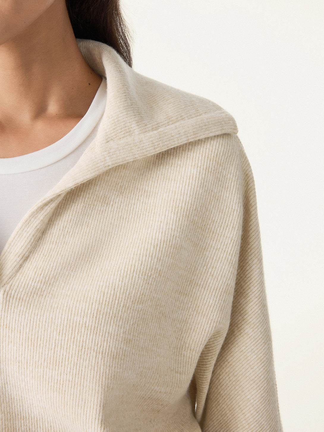 2Pcs Set Petite Double Waistband Straight Pants & V-Neck Batwing Sleeve Pullover