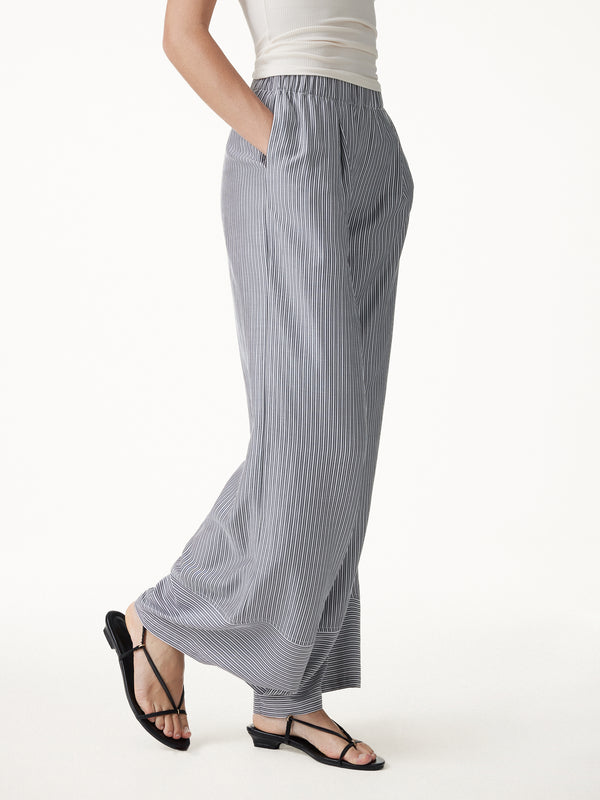 OGLmove Summer Poplin High-Rise Wide Leg Pants with Pockets