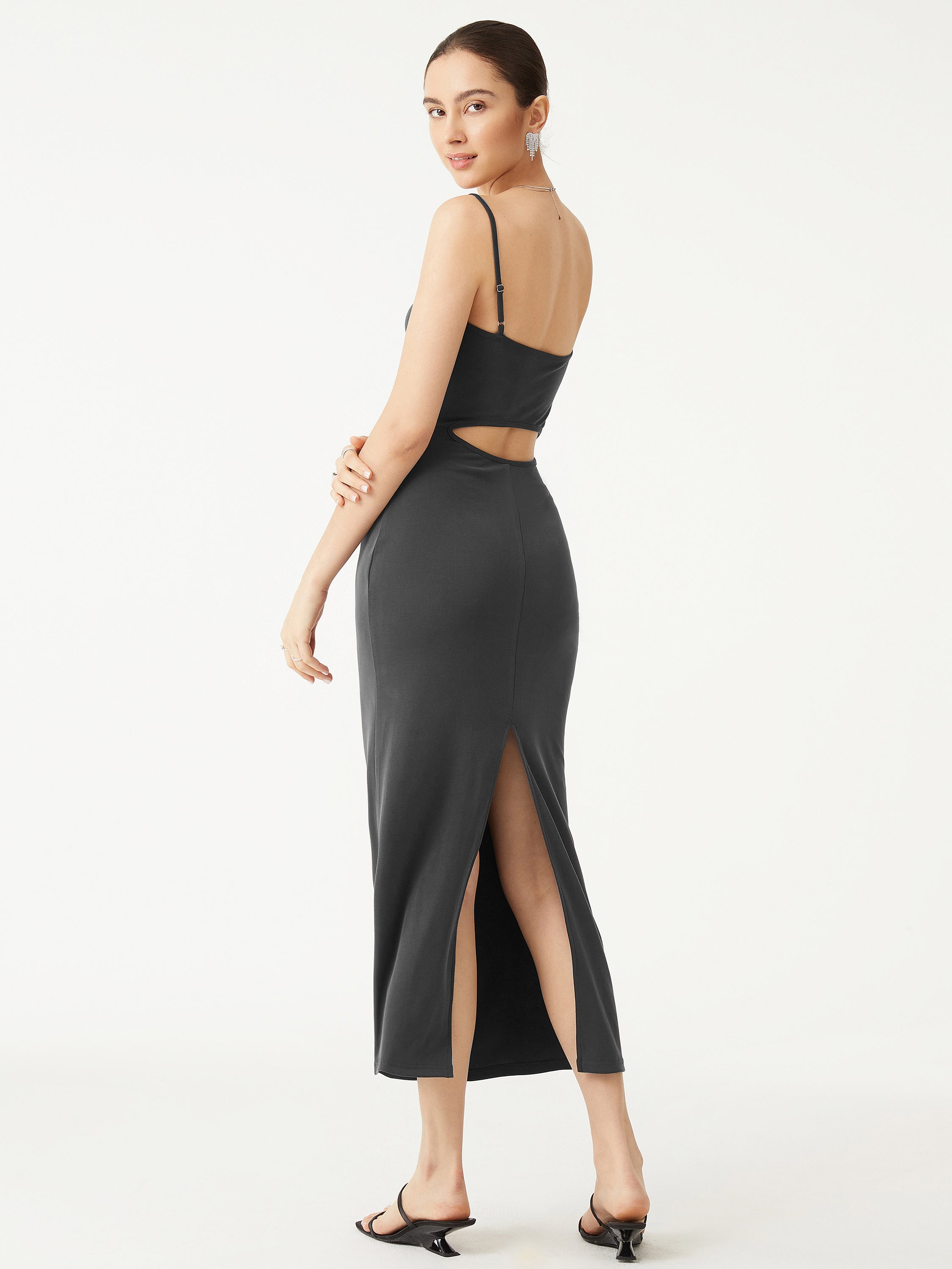 Ogl Cutout Back Spaghetti Strap Dress