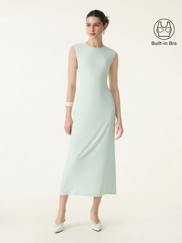 SkinKiss Flowy Wide Shoulder Midi Brami Dress Ambrosia XS