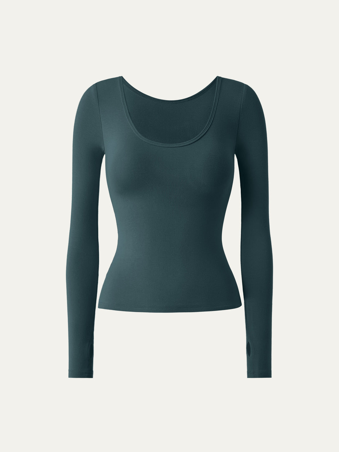 Essential Lyocell Cashmere Multi-Wear Long Sleeve Top with Thumbholes Galactic Stream XS