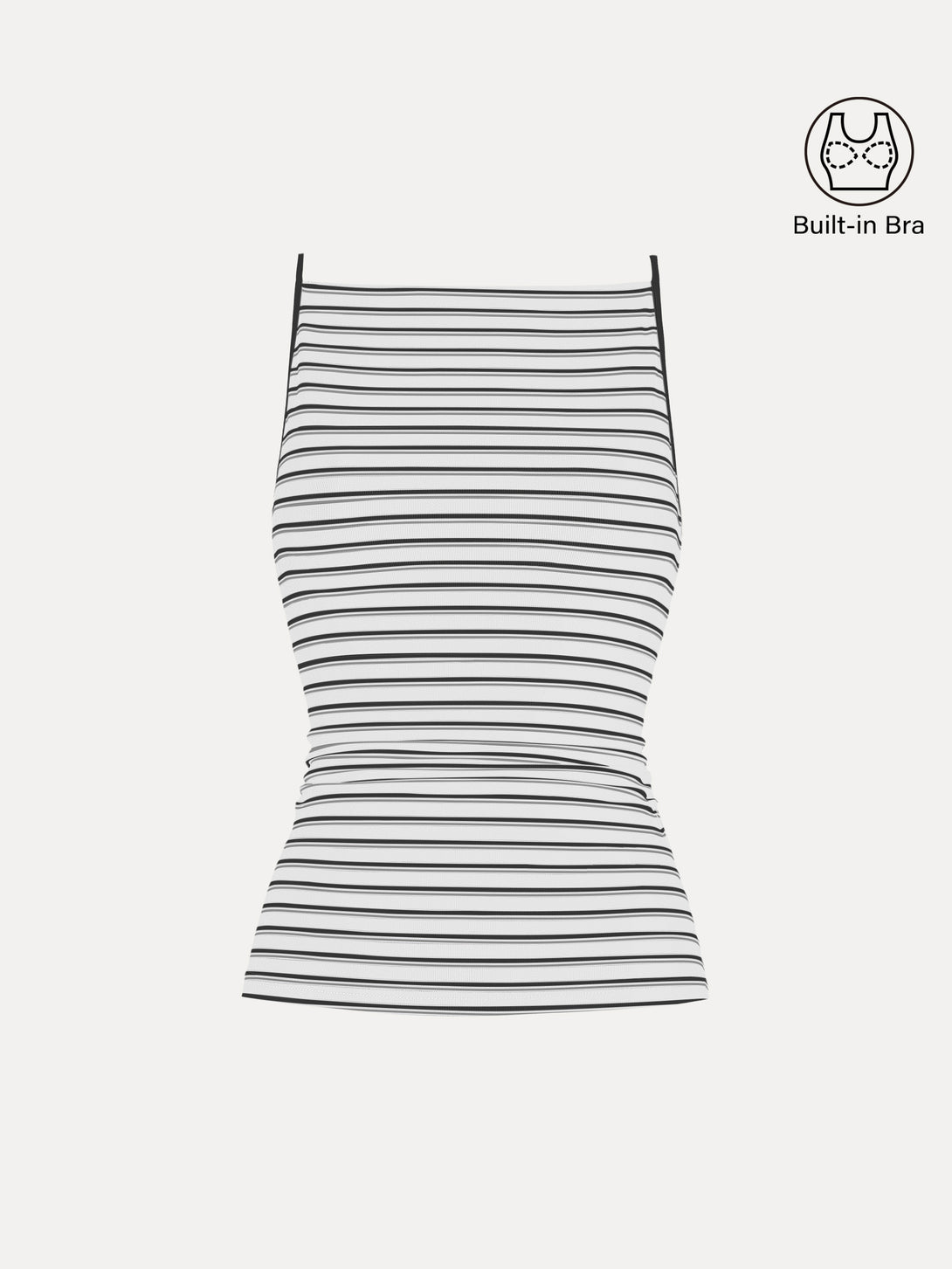 Striped Side Ruched Spaghetti New Airy Brami White/Black Stripe XS