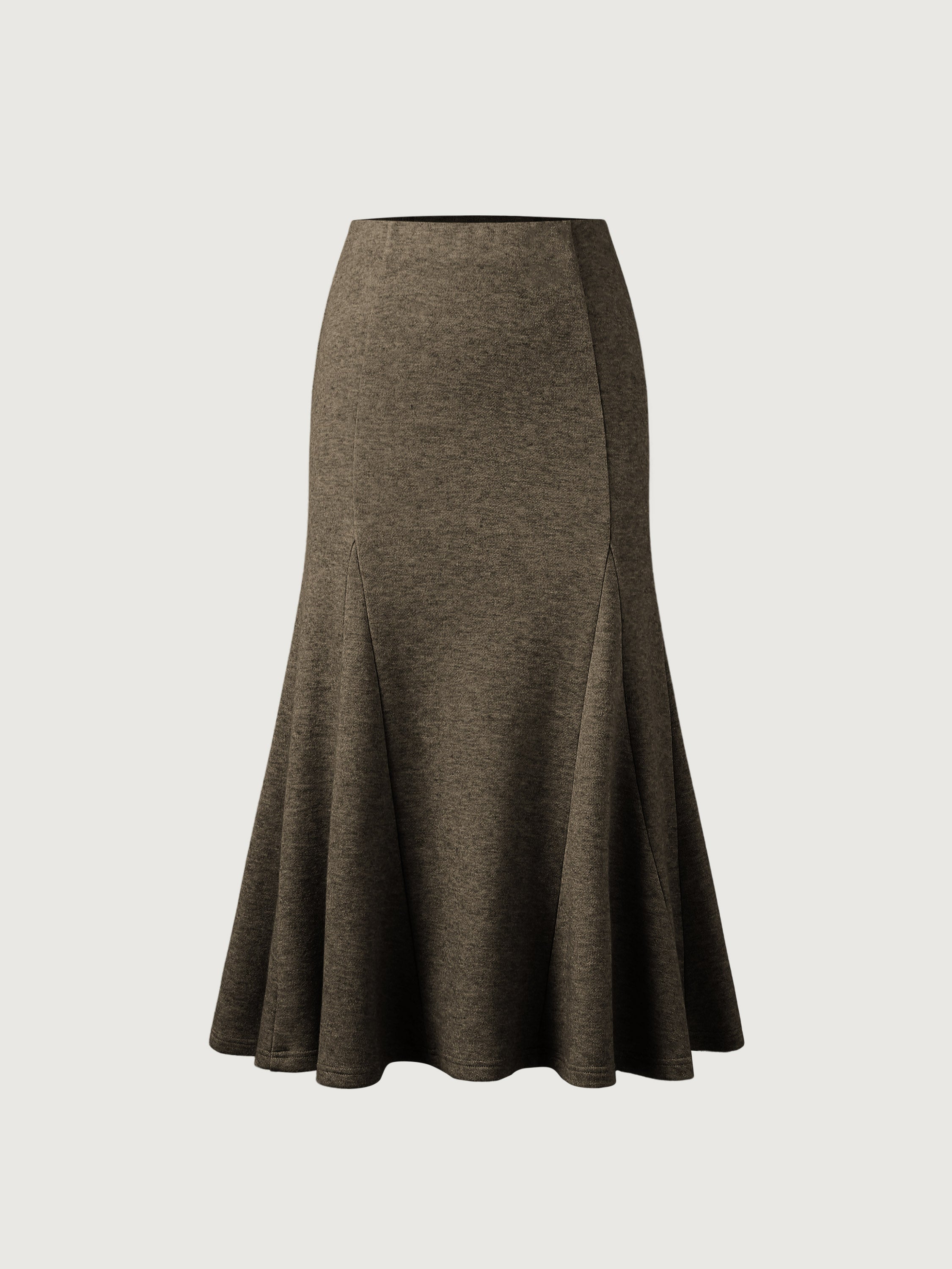 Cashsoft Pull-On Flounce Midi Skirt - Heather Olive