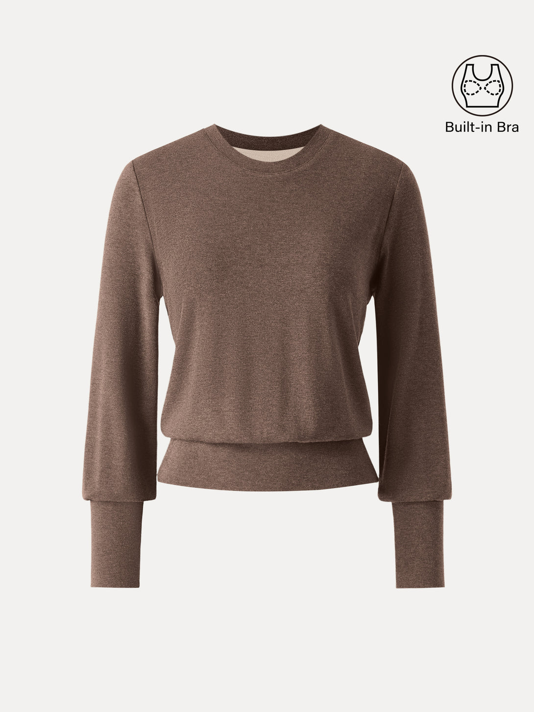 Elevated Crewneck Brushed Brami with Banded Hem