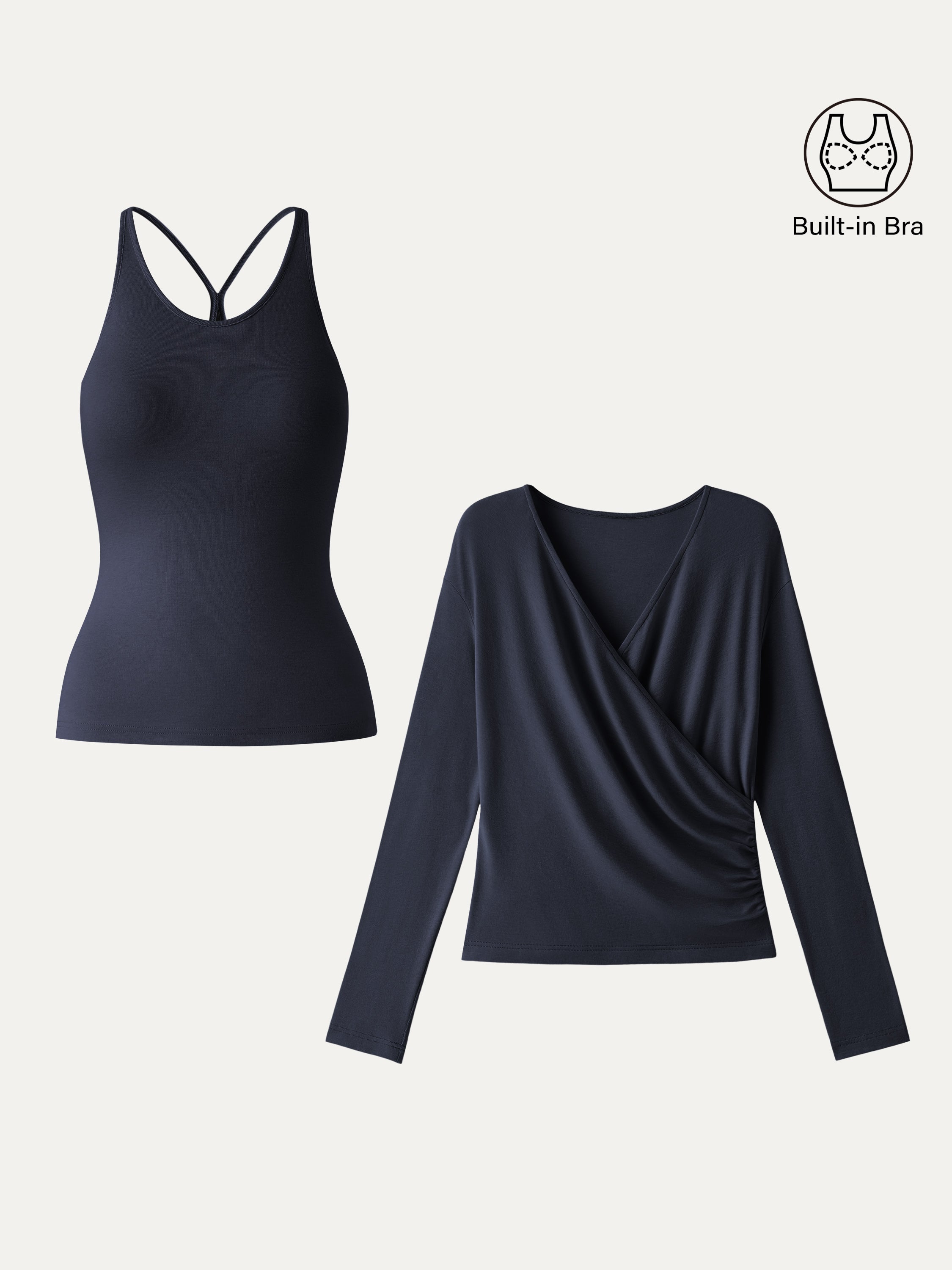 OGL Summer Two-Piece Set Cami with Surplice Ruched Top – OGLmove