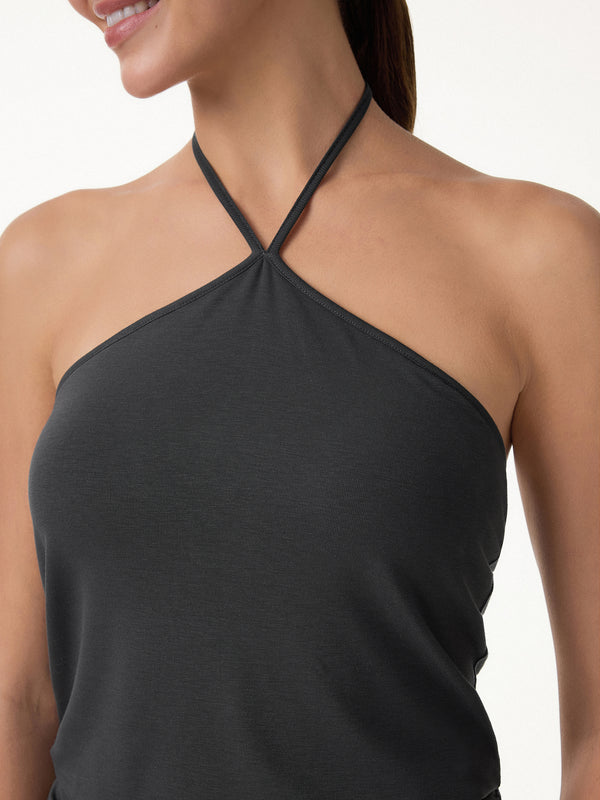 OGLmove CoolTouch Halter Ruched Hem Bra Top
