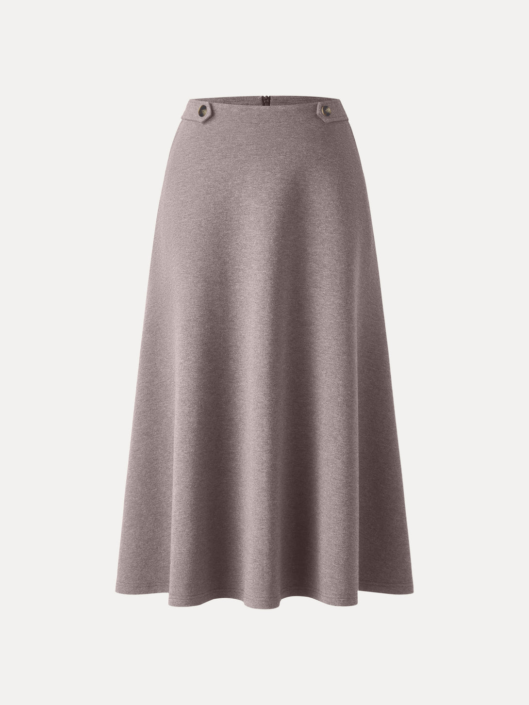 Cozy Warm Tailored Midi Circle Skirt with Pockets Heather Rock XS