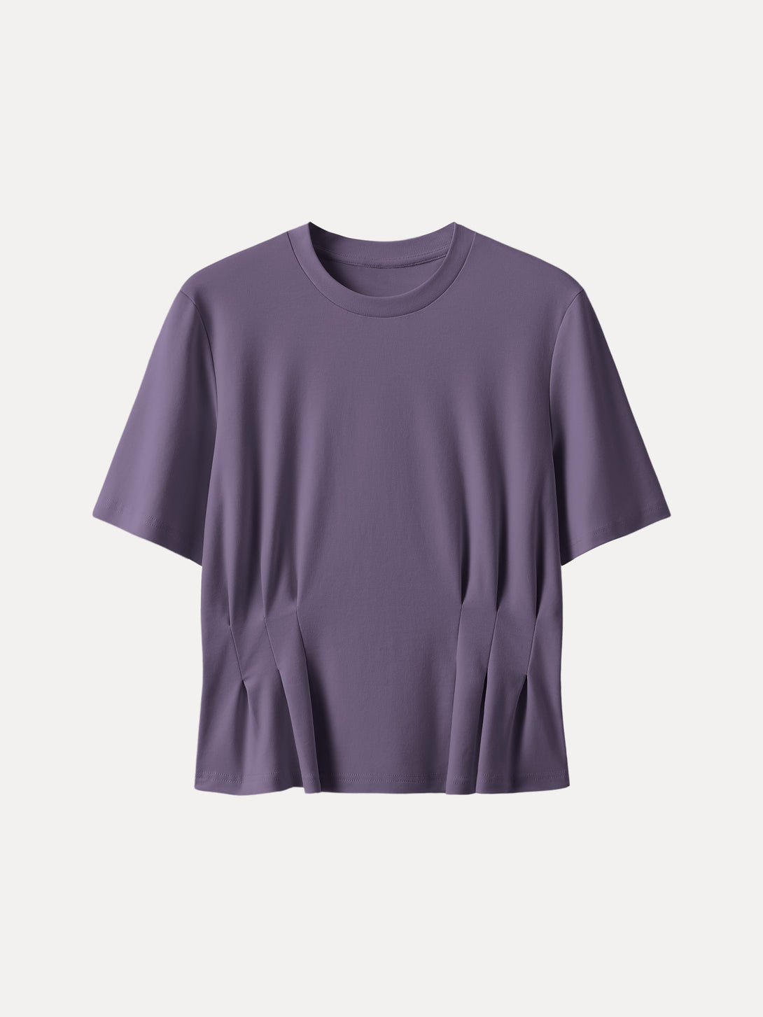 Crewneck Short Sleeve Cinched Waist Tee Ultraviolet XS