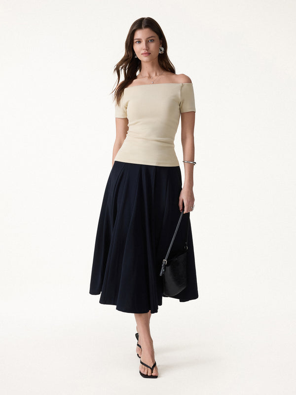 OGLmove Cotton Lyocell Off-the-Shoulder Bra Top