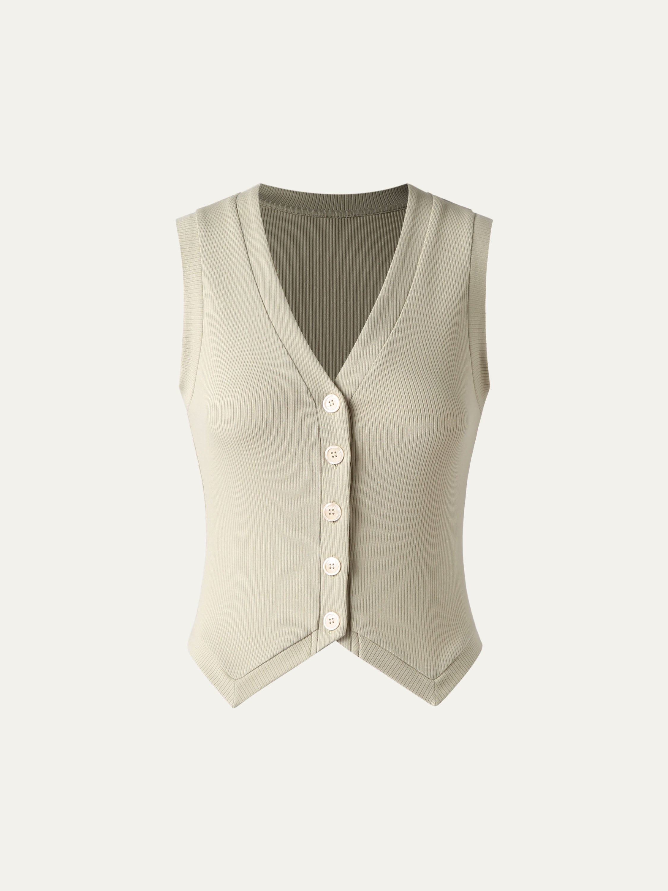 V-Neck Button-Down Waistcoat