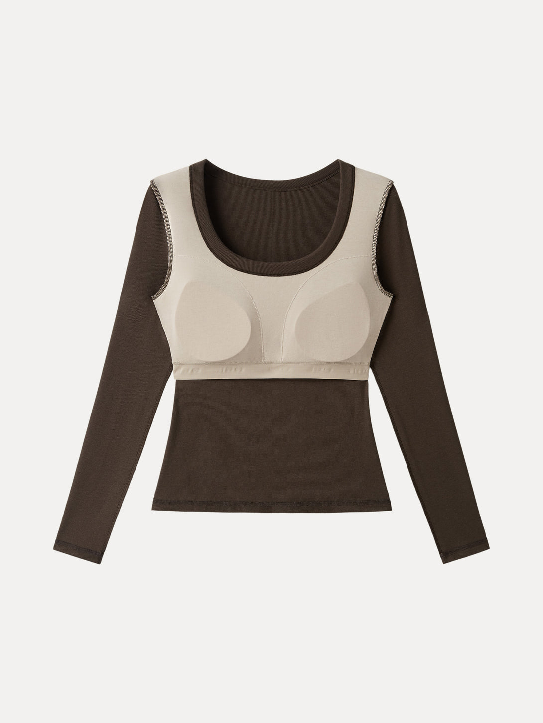 Essential Round Neck Ribbed Long Sleeve Brami