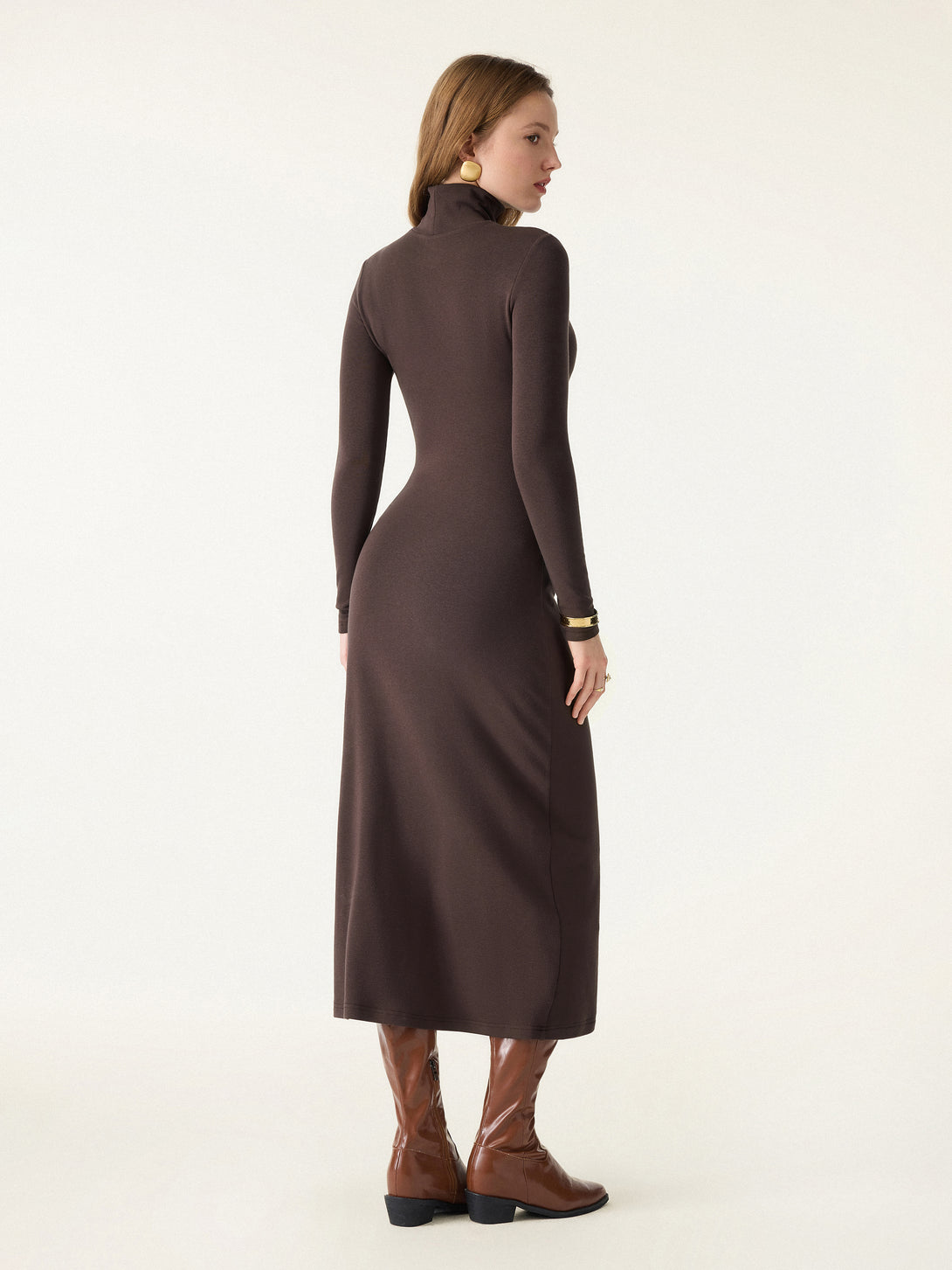 ProWarm Turtleneck Tucked Midi Brami Dress
