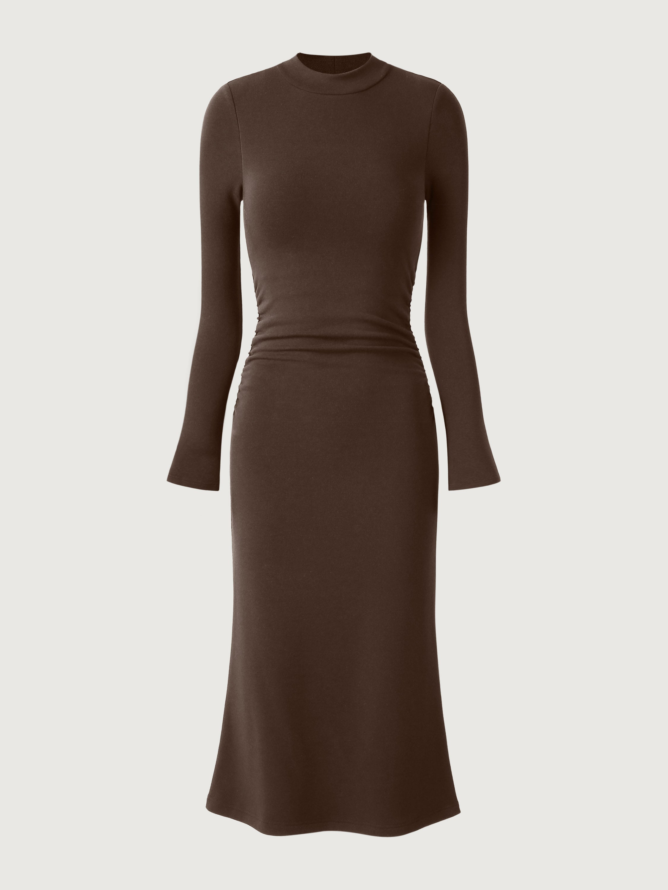 Ogl Eco-Mousse® Mockneck Ruched Sides Midi Brami Dress – OGLmove