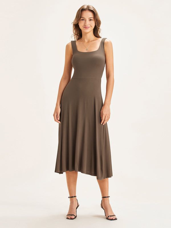 Eco-SkinKiss® Square Neck Tie Back Brami Midi Dress