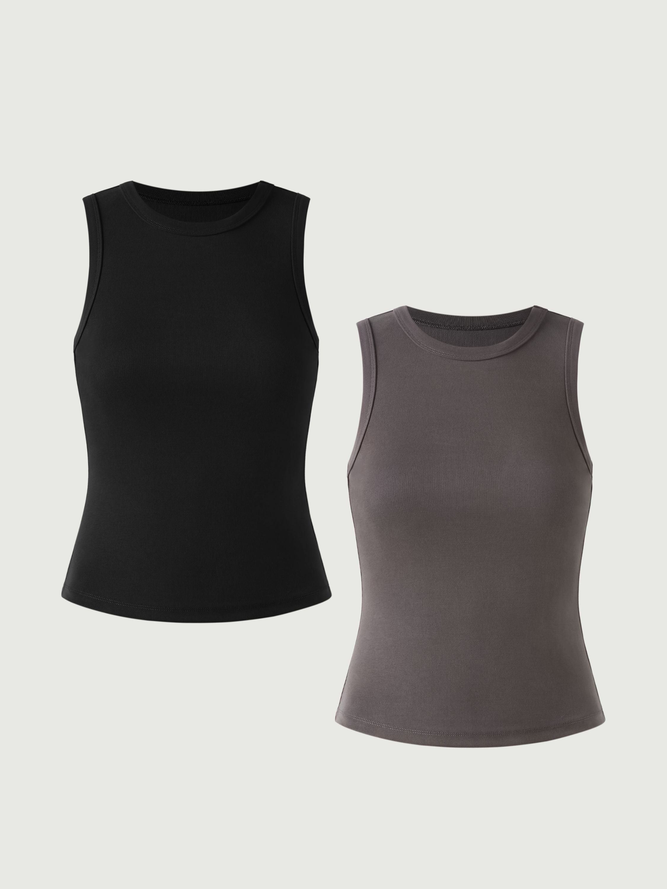 Staple Everyday Tank Top 2Pcs Set - Black/Soft Lily