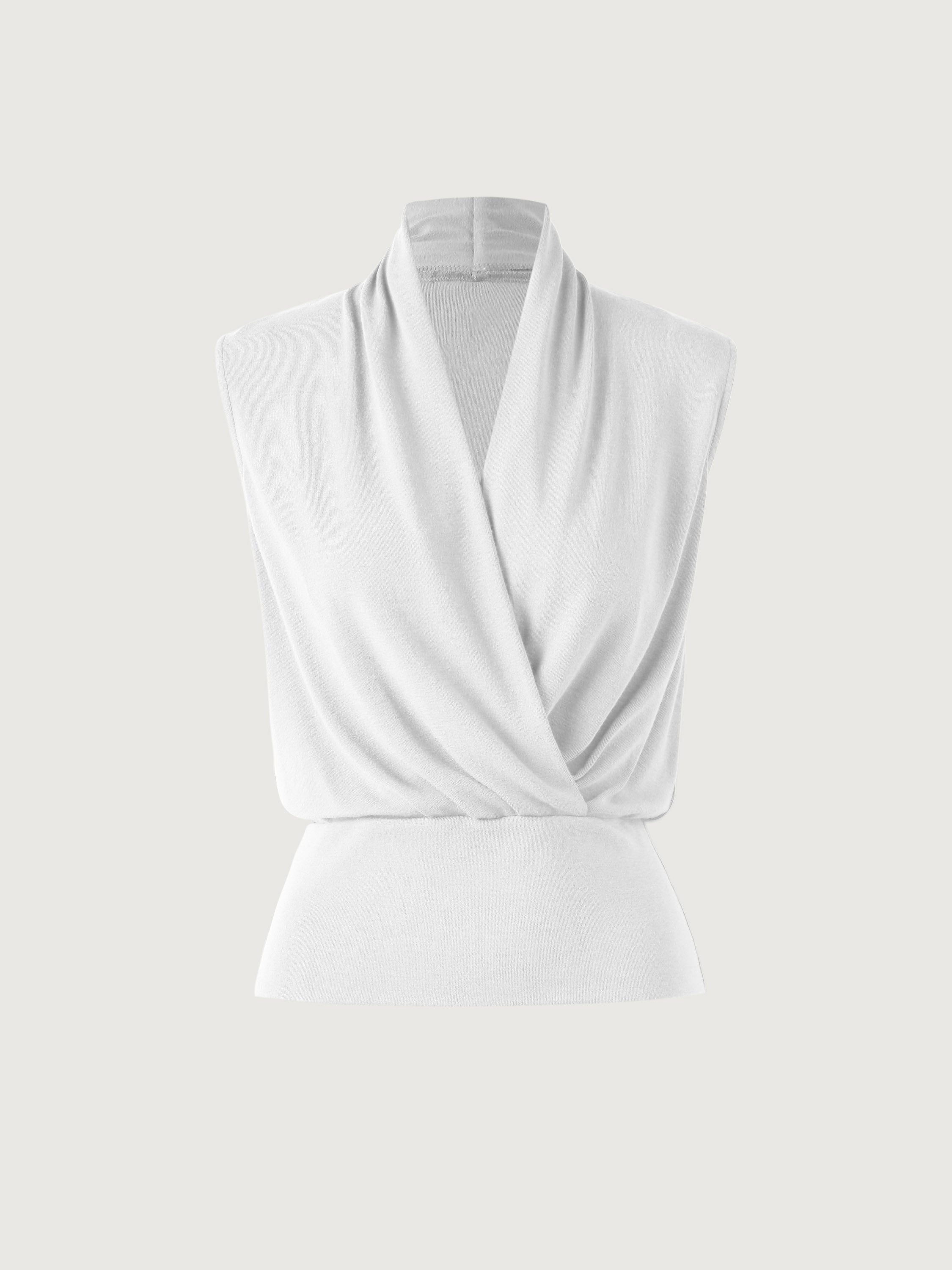 Eco-Mousse® Surplice Tuckable Tank - White