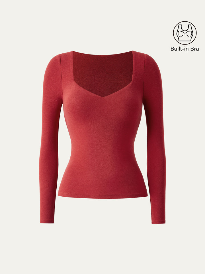 red sweetheart neck top 3D pic