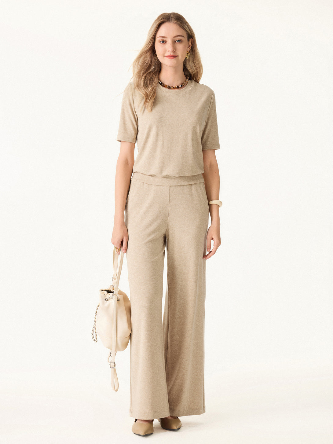 Lyocell Wool Crewneck Brami with Banded Hem