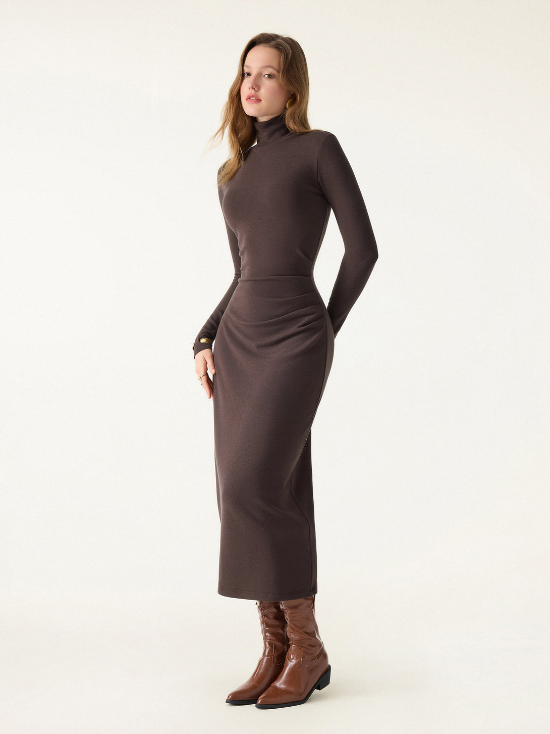 ProWarm Turtleneck Tucked Midi Brami Dress