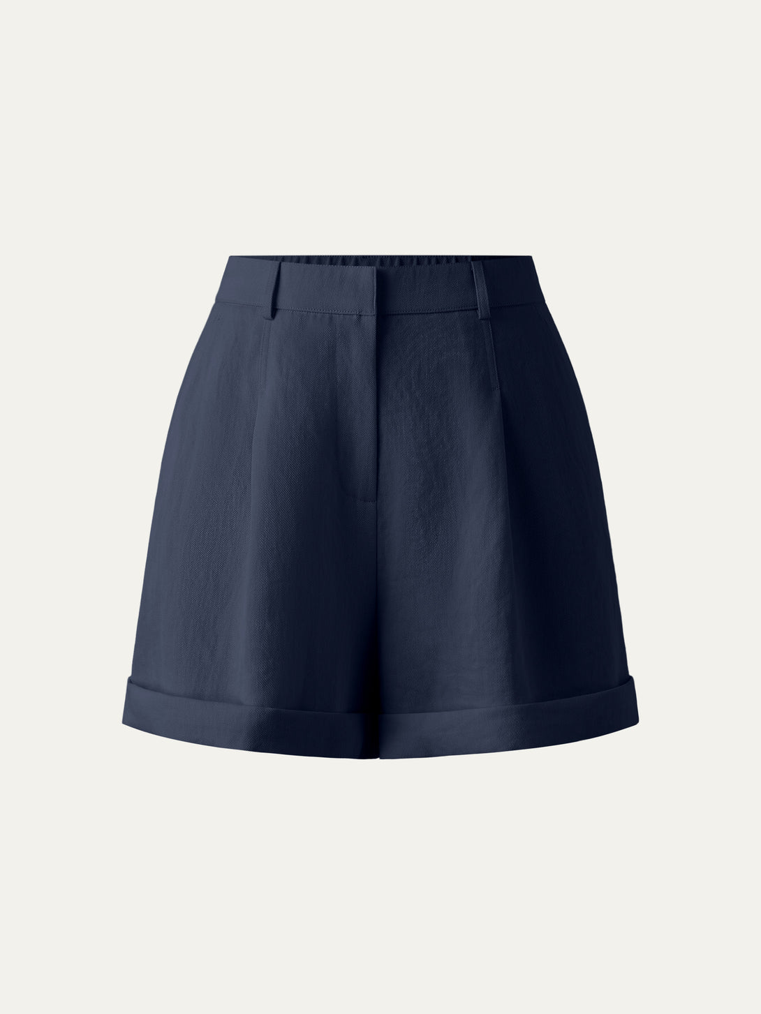 Wrinkle-resistant High Rise Cuffed Linen Shorts