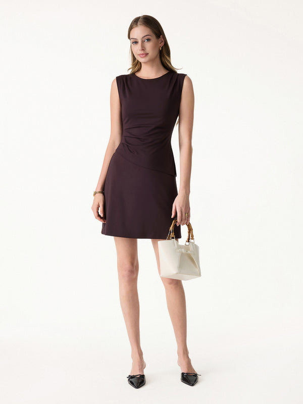 OGLmove Effortless Wide Shoulder Tucked Asymmetrical Hem Sleeveless Top