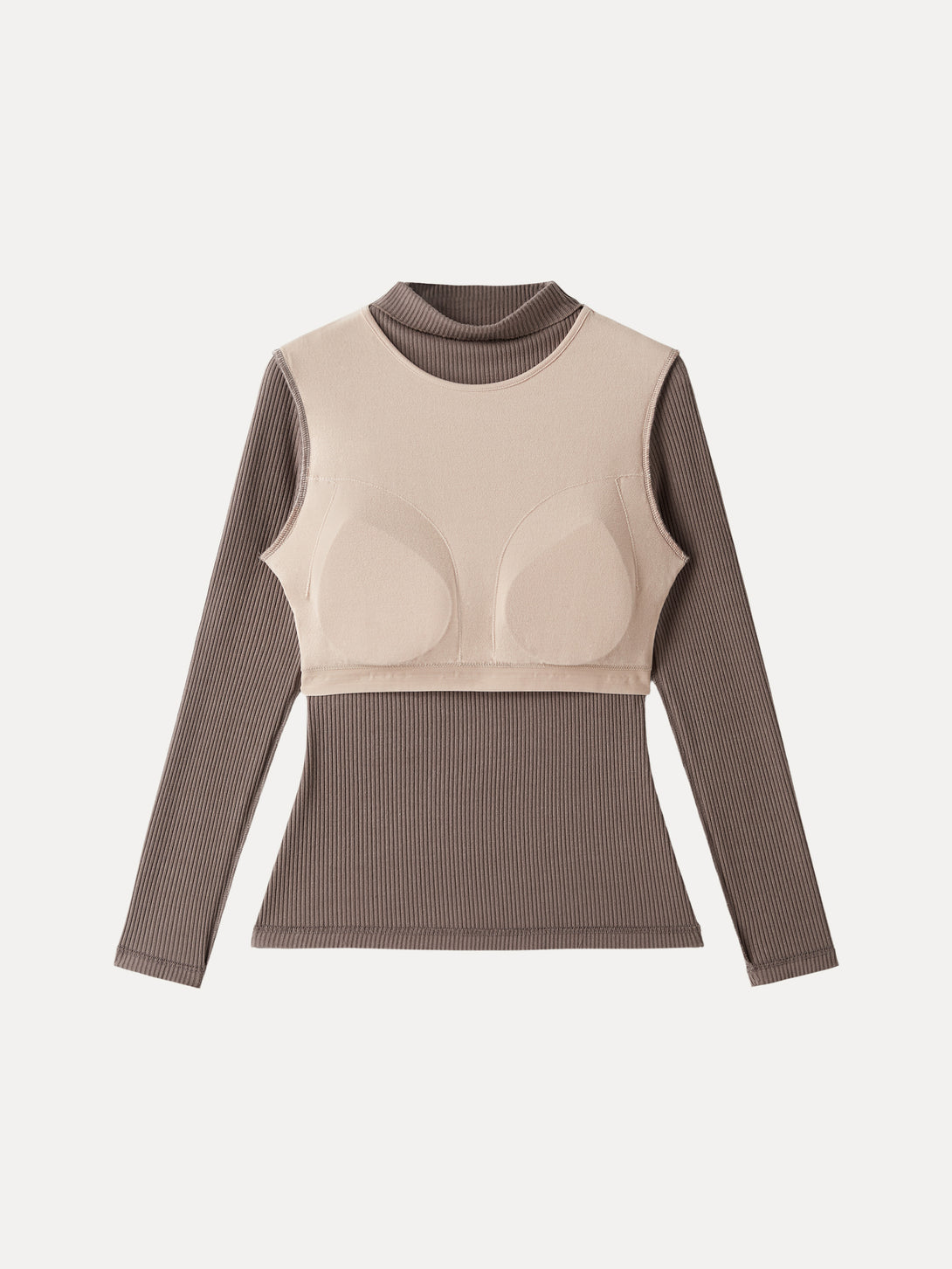 Ribbed Mockneck Long Sleeve Brami