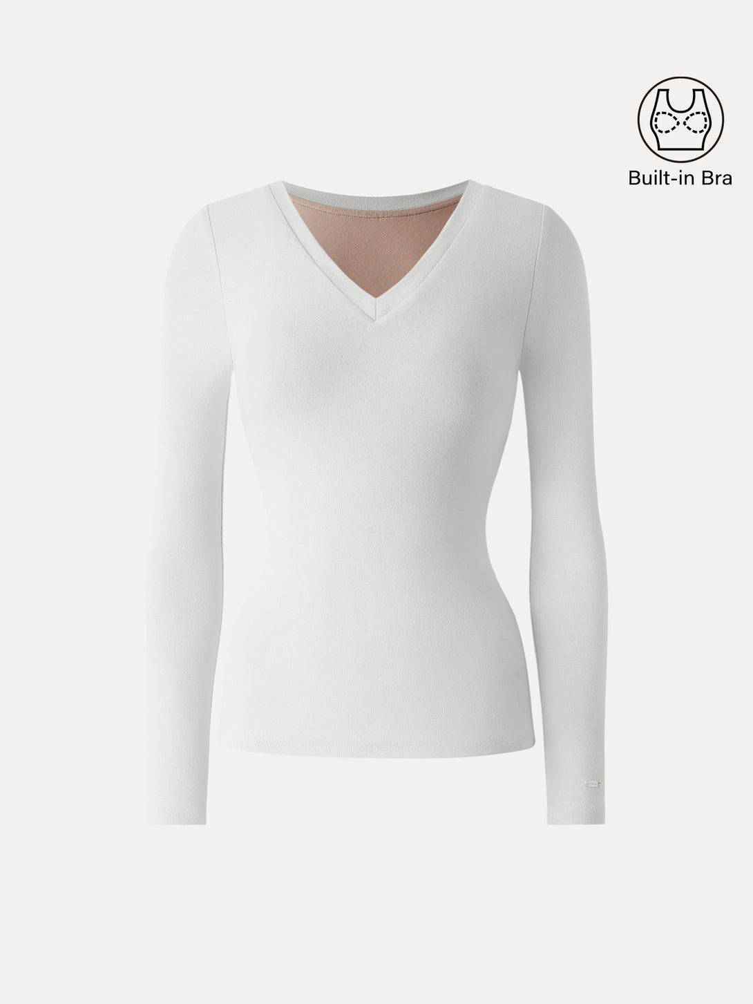 V-Neck Long Sleeve Brami White XL