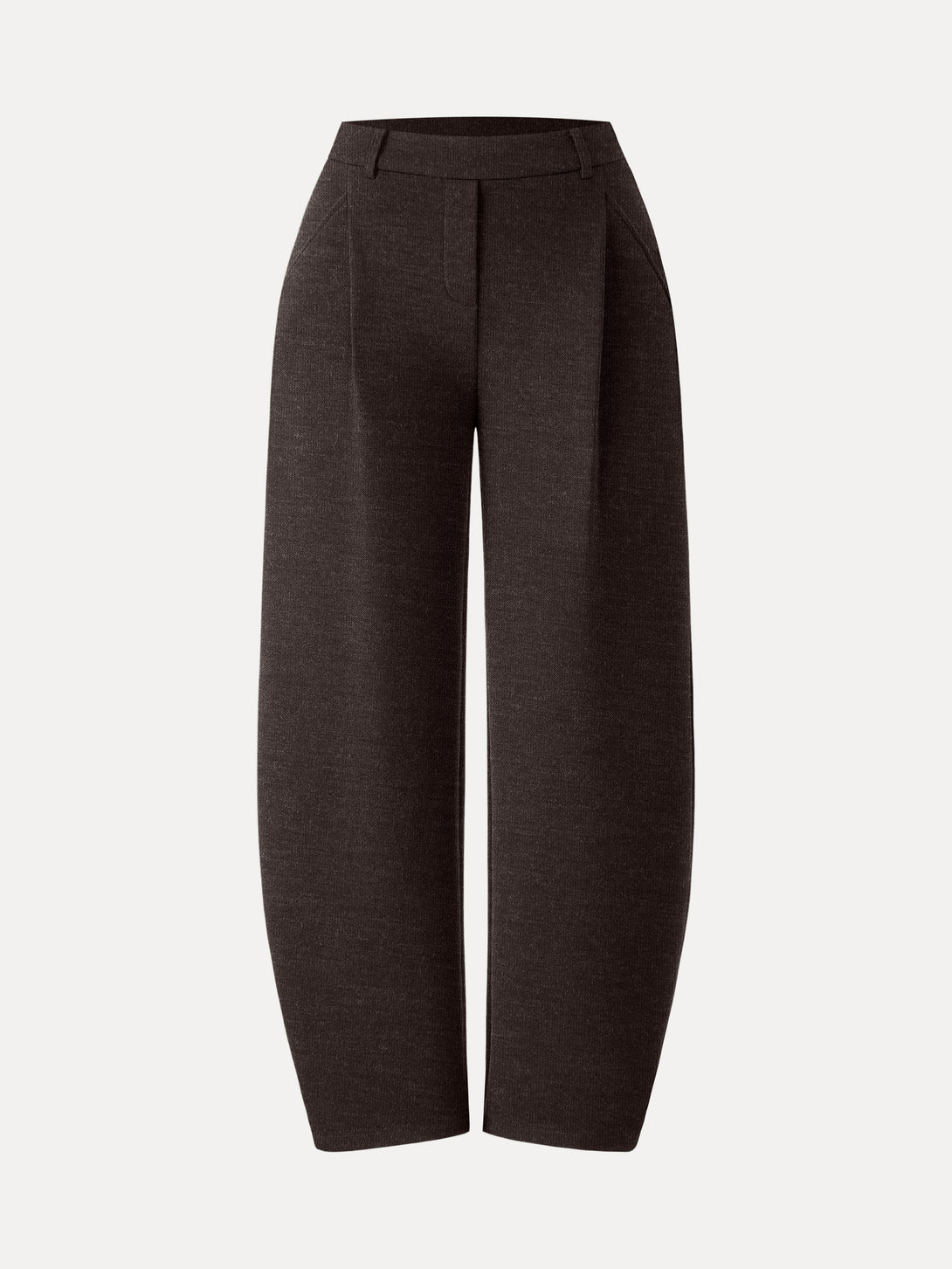 Cozy Knit Mid Rise Barrel Leg Pull-on Pants Petite Espresso