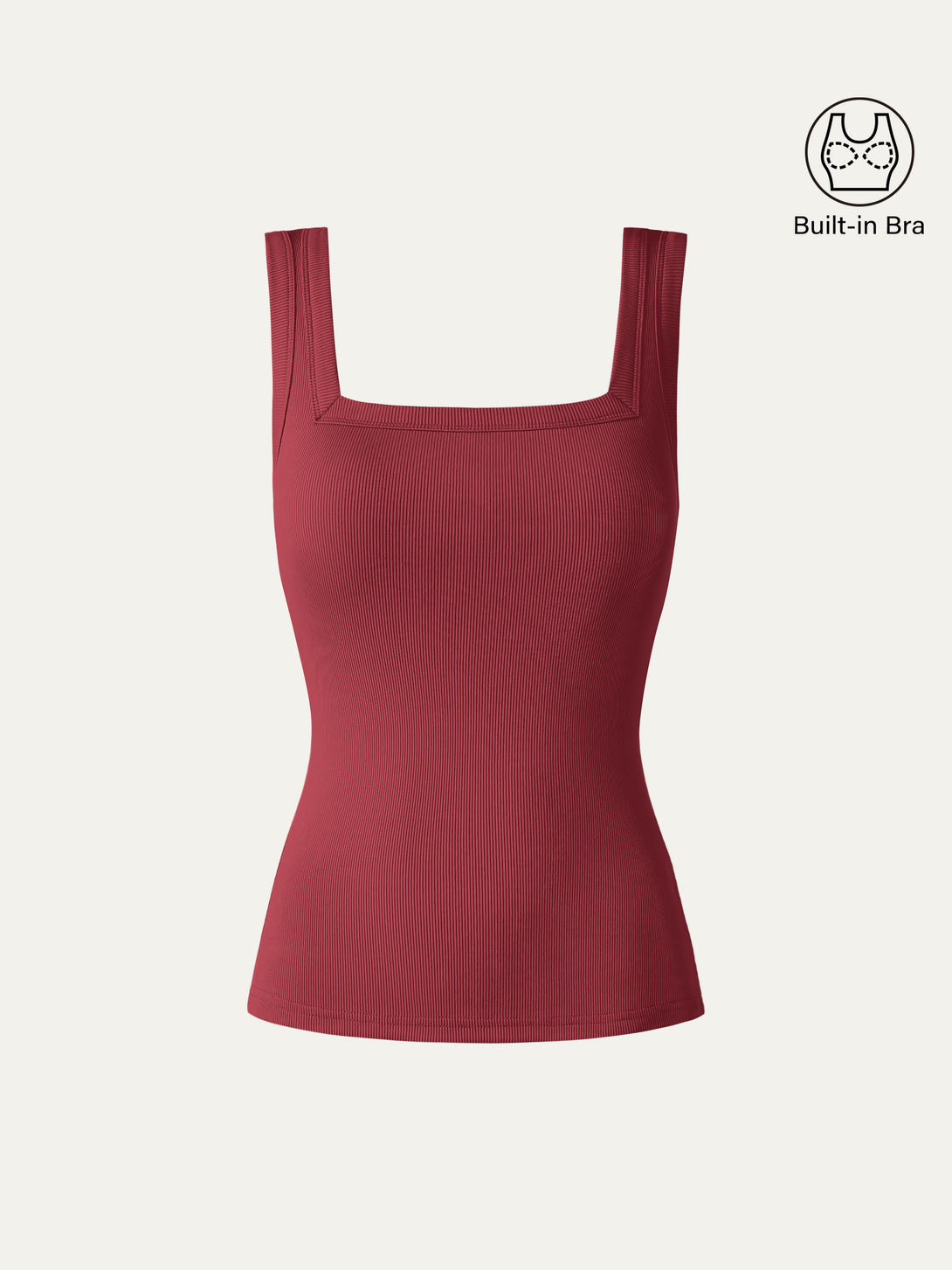 Slinky Square Open-Back Brami Tank Top Carmine Red Regular