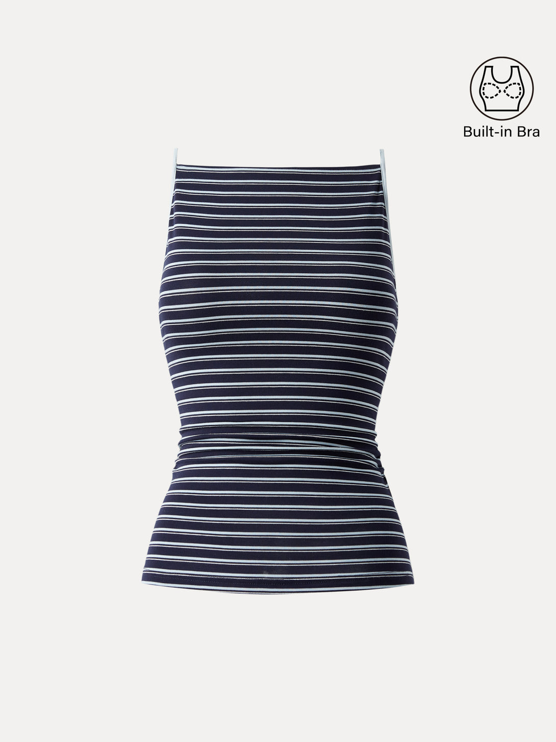 Striped Side Ruched Spaghetti New Airy Brami