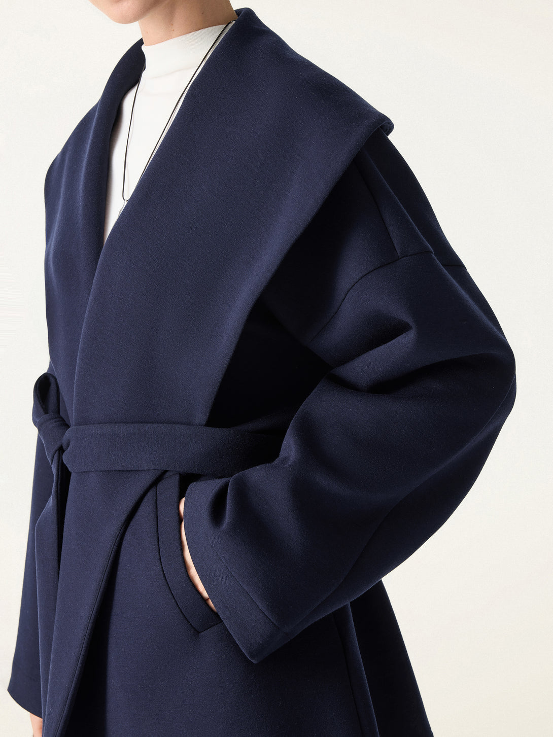 Belted Shawl Collar Robe Jacket with Pockets