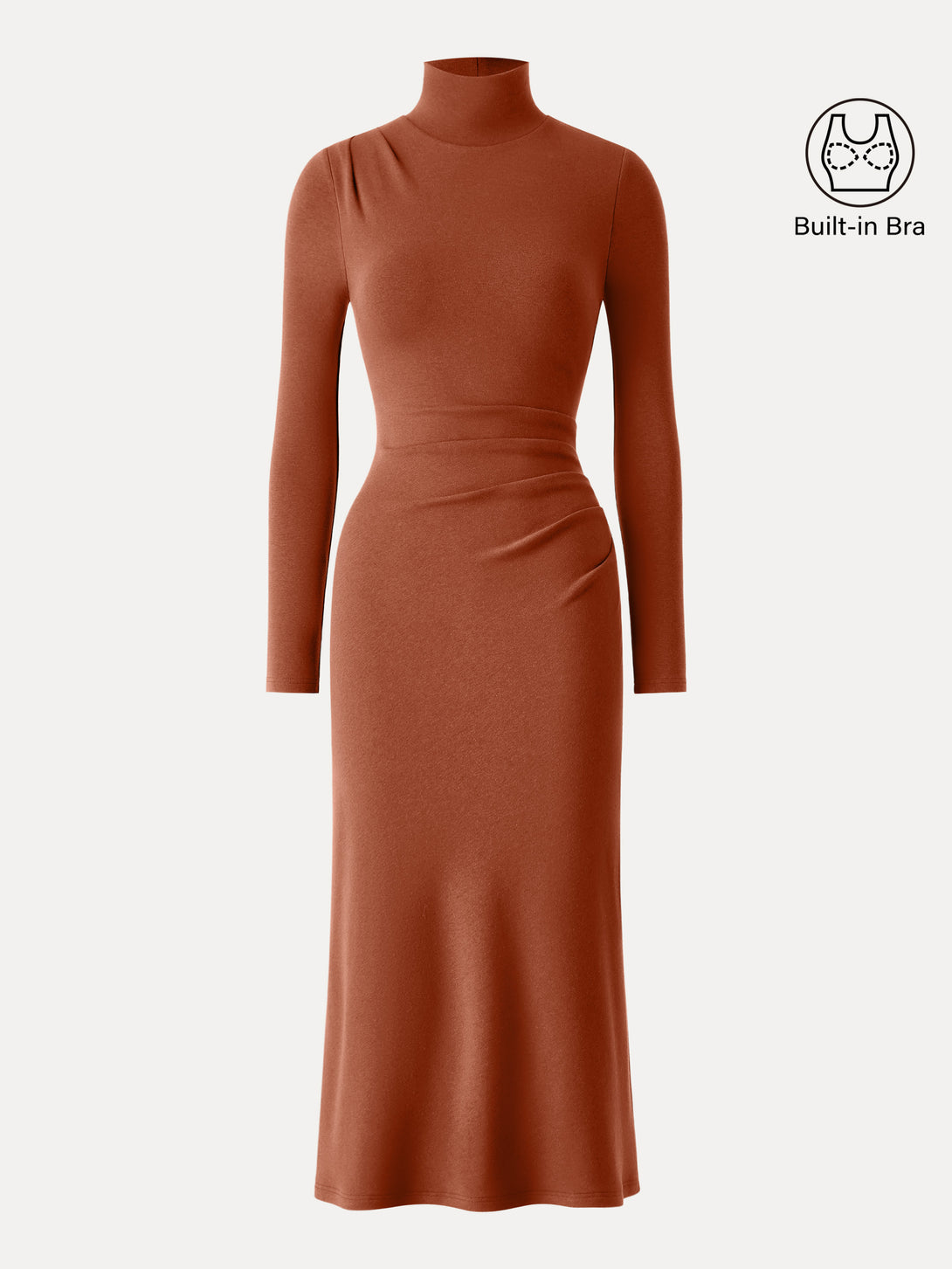 ProWarm Turtleneck Tucked Midi Brami Dress Autumn XS
