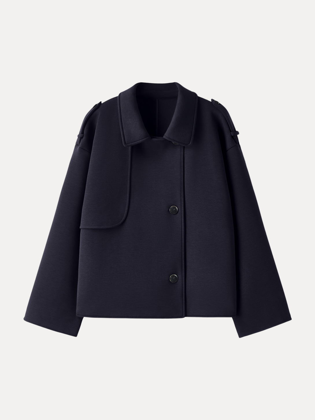 DoubleWarm Convertible Collar Buttoned Coat Navy XS