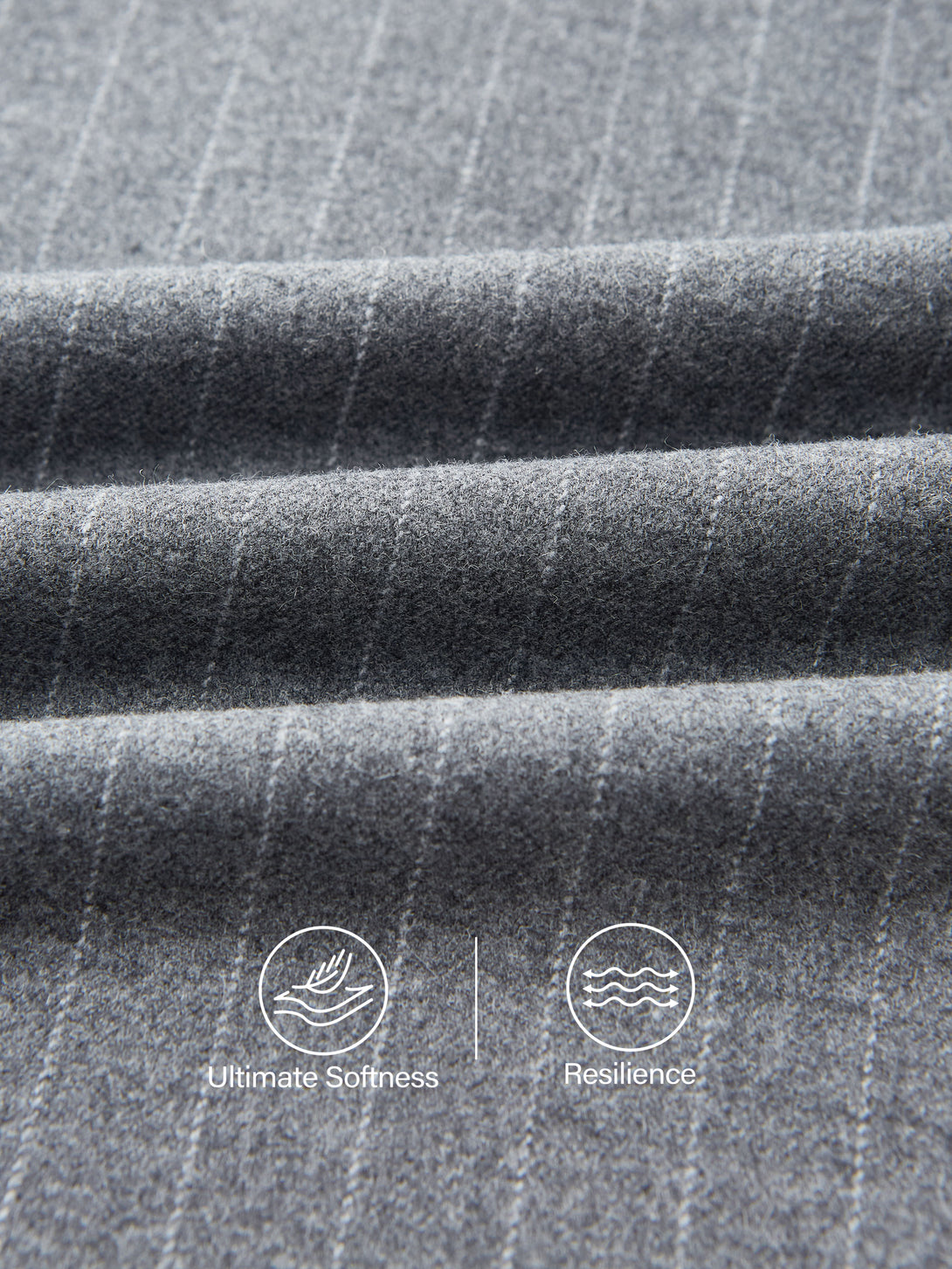 Stretch Striped Mid Rise Wide Leg Trousers with Pockets