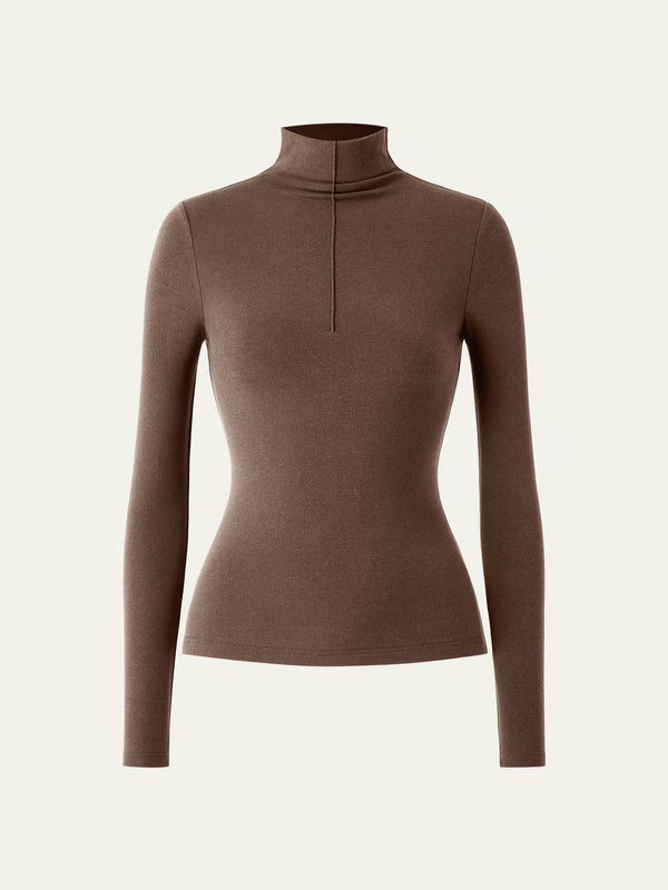 Pin-Tuck Mockneck Top