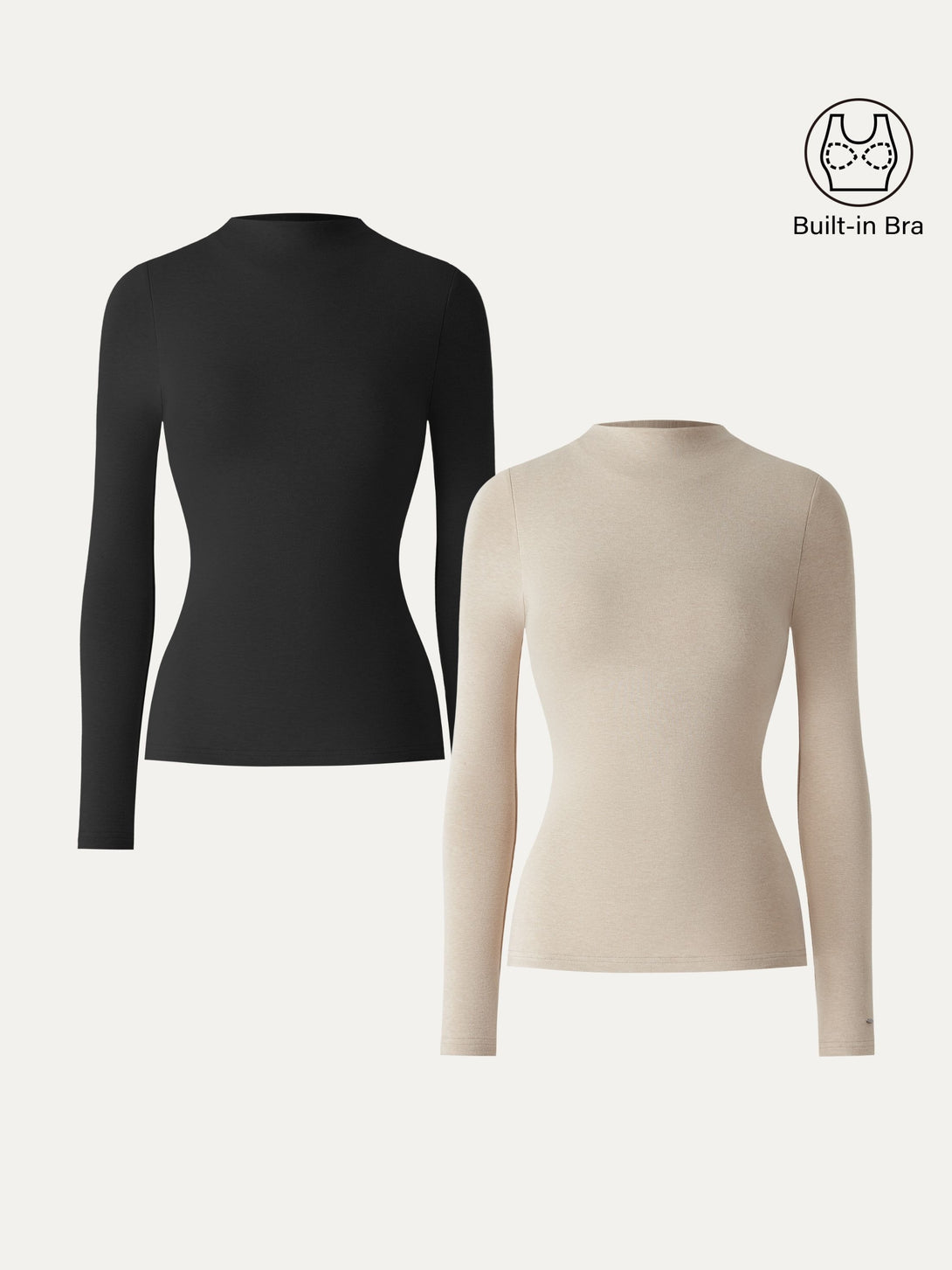 ProWarm Mockneck Long Sleeve Brami Black/Natural Calico XS
