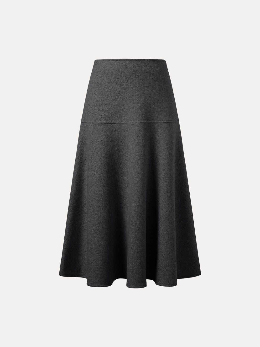 Wool-like Flared Maxi Skirt Petite Heather Black