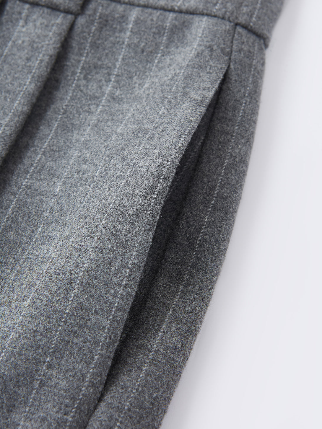 Stretch Striped Mid Rise Wide Leg Trousers with Pockets