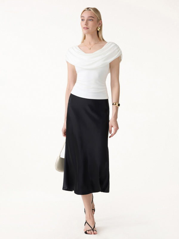 OGLmove Draped U-Neck Ruched Bra Top