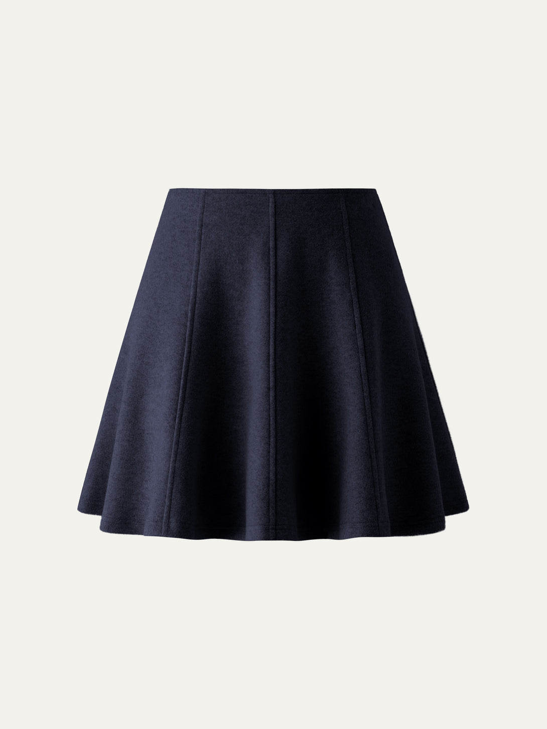 High Waisted Flare Hem Mini Skirt Black Navy XS