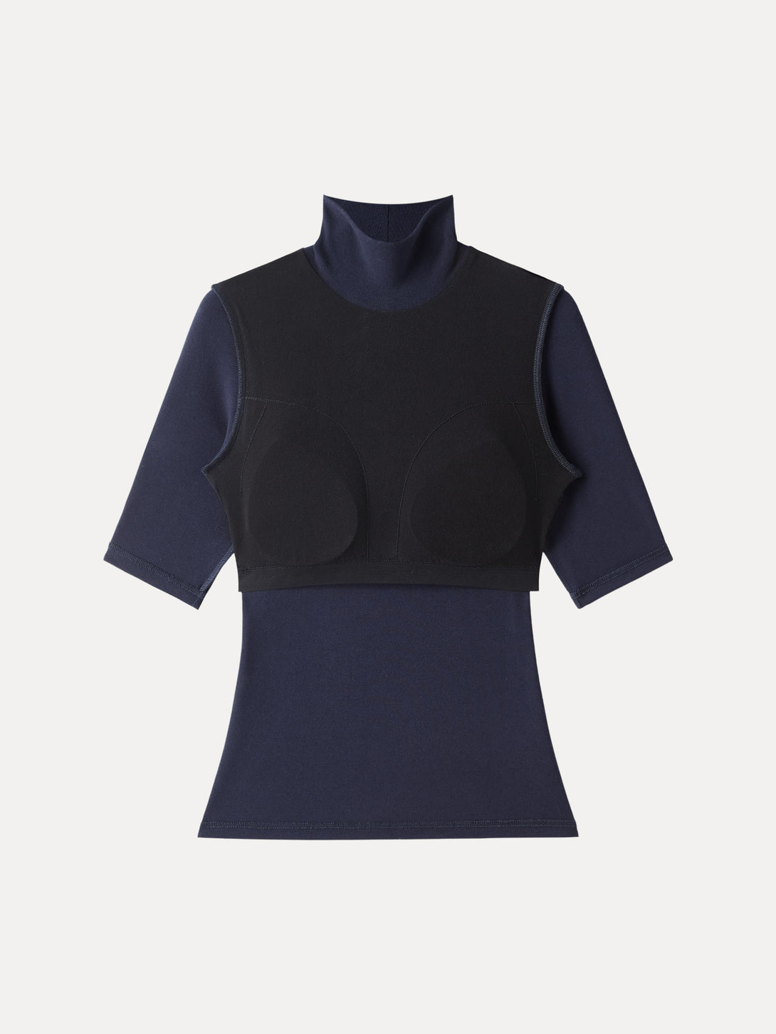 2Pcs Set Essential Turtleneck Elbow Length Sleeve Brami